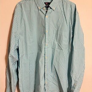 Vineyard Vines Green and White Checkered Shirt